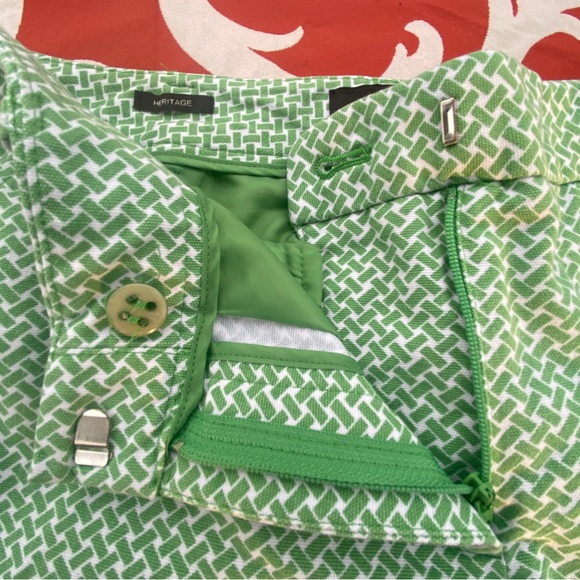 Talbots Heritage Pants size 4 27 petite Green and White design pants casual - Picture 7 of 12